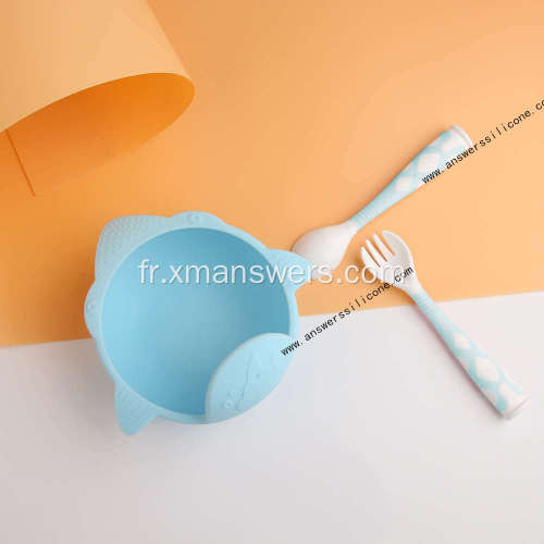 Ensemble de cuillères d&#39;alimentation en silicone souple pour bébé